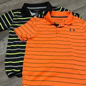 Under Armour Orange and Black Striped Polo Set